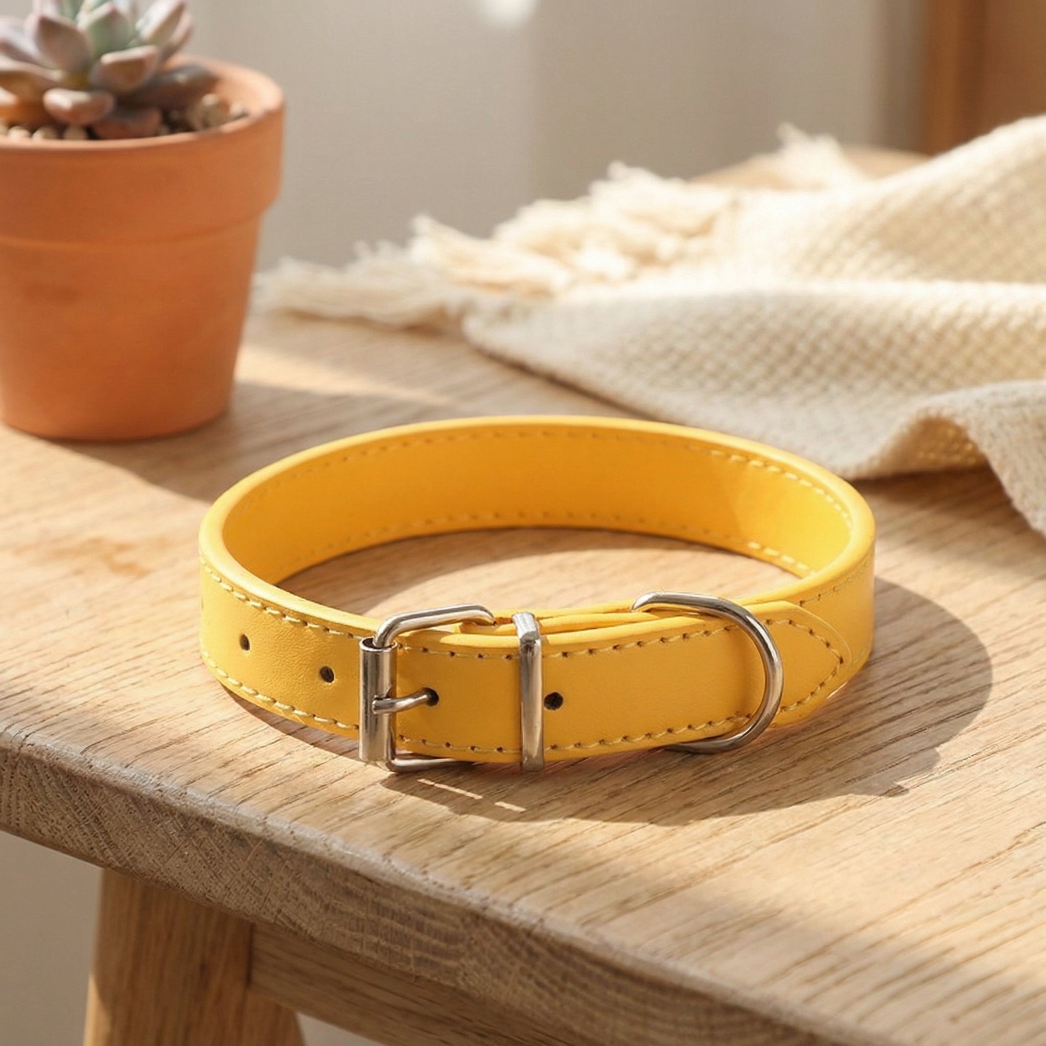 PU Napa Leather Dog Collar