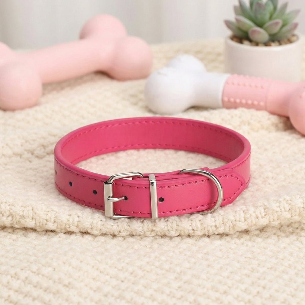 PU Napa Leather Dog Collar