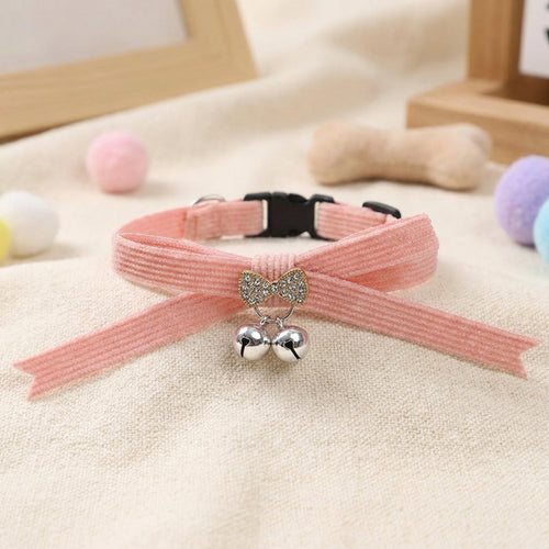 Corduroy Bow Cat Collar
