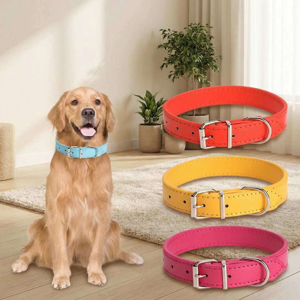 PU Napa Leather Dog Collar